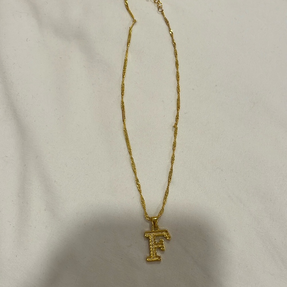 F charm necklace